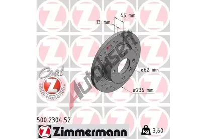 ZIMMERMANN Brzdov kotou drkovan SPORT COAT Z - 236 mm ZIM 500.2304.52, 500.2304.52