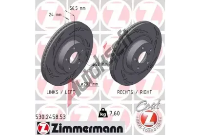 ZIMMERMANN Brzdov kotou BLACK Z - 293 mm ZIM 530.2458.53, 530.2458.53