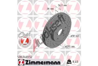 ZIMMERMANN Brzdov kotou SPORT COAT Z - 293 mm ZIM 530.2469.52, 530.2469.52