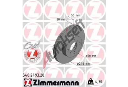 ZIMMERMANN Brzdov kotou COAT Z - 246 mm ZIM 540.2493.20, 540.2493.20