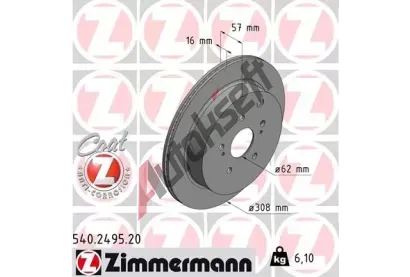 ZIMMERMANN Brzdov kotou COAT Z - 308 mm ZIM 540.2495.20, 540.2495.20