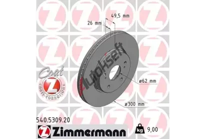 ZIMMERMANN Brzdový kotouč COAT Z - 300 mm ZIM 540.5309.20, 540.5309.20 ZIMMERMANN Brzdový kotouč COAT Z - 300 mm ZIM 540.5309.20, 540.5309.20