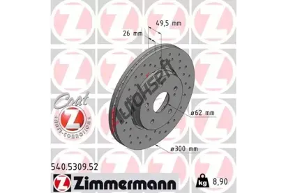 ZIMMERMANN Brzdový kotouč SPORT COAT Z - 300 mm ZIM 540.5309.52, 540.5309.52 ZIMMERMANN Brzdový kotouč SPORT COAT Z - 300 mm ZIM 540.5309.52, 540.5309.52