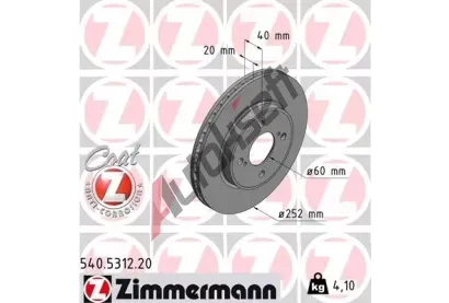 ZIMMERMANN Brzdov kotou COAT Z - 252 mm ZIM 540.5312.20, 540.5312.20