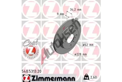ZIMMERMANN Brzdov kotou COAT Z - 228 mm ZIM 540.5313.20, 540.5313.20
