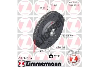 ZIMMERMANN Brzdov kotou BLACK Z 355 mm ZIM 550.5601.54, 550.5601.54