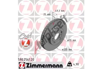ZIMMERMANN Brzdov kotou COAT Z - 255 mm ZIM 590.2561.20, 590.2561.20