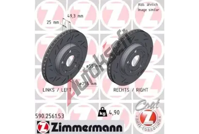 ZIMMERMANN Brzdov kotou BLACK Z 255 mm ZIM 590.2561.53, 590.2561.53