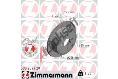 ZIMMERMANN Brzdov kotou COAT Z - 258 mm ZIM 590.2577.20, 590.2577.20