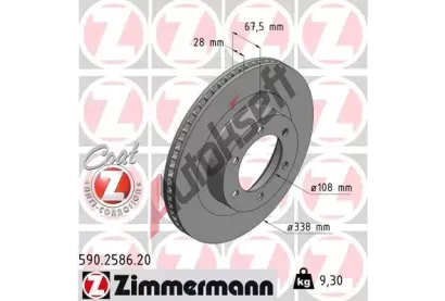 ZIMMERMANN Brzdov kotou COAT Z - 338 mm ZIM 590.2586.20, 590.2586.20