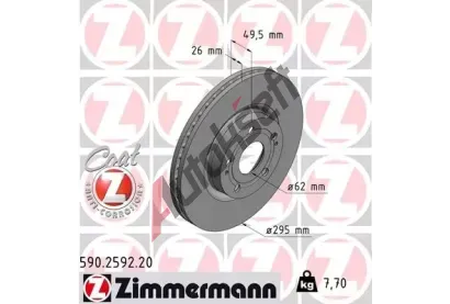 ZIMMERMANN Brzdový kotouč COAT Z - 295 mm ZIM 590.2592.20, 590.2592.20 ZIMMERMANN Brzdový kotouč COAT Z - 295 mm ZIM 590.2592.20, 590.2592.20
