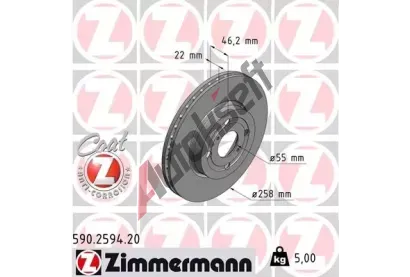 ZIMMERMANN Brzdov kotou COAT Z - 258 mm ZIM 590.2594.20, 590.2594.20