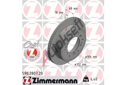 ZIMMERMANN Brzdov kotou COAT Z - 312 mm ZIM 590.2807.20, 590.2807.20