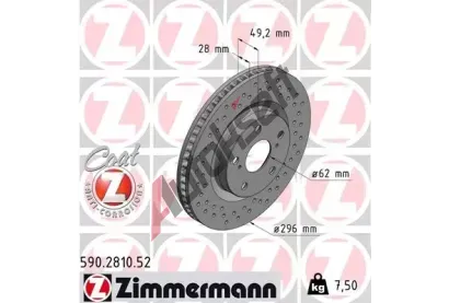 ZIMMERMANN Brzdov kotou SPORT COAT Z - 296 mm ZIM 590.2810.52, 590.2810.52