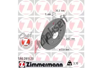 ZIMMERMANN Brzdov kotou COAT Z - 259 mm ZIM 590.2811.20, 590.2811.20