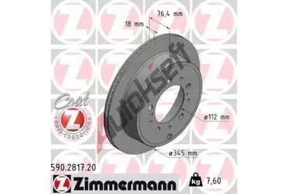 ZIMMERMANN Brzdov kotou COAT Z - 345 mm ZIM 590.2817.20, 590.2817.20
