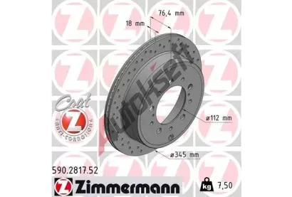 ZIMMERMANN Brzdov kotou SPORT COAT Z - 345 mm ZIM 590.2817.52, 590.2817.52