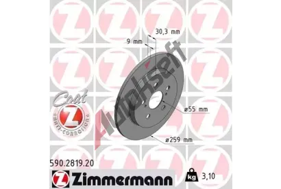 ZIMMERMANN Brzdov kotou COAT Z - 259 mm ZIM 590.2819.20, 590.2819.20