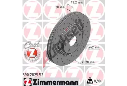 ZIMMERMANN Brzdový kotouč SPORT COAT Z - 328 mm ZIM 590.2825.52, 590.2825.52 ZIMMERMANN Brzdový kotouč SPORT COAT Z - 328 mm ZIM 590.2825.52, 590.2825.52