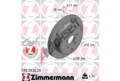 ZIMMERMANN Brzdov kotou COAT Z - 290 mm ZIM 590.2826.20, 590.2826.20