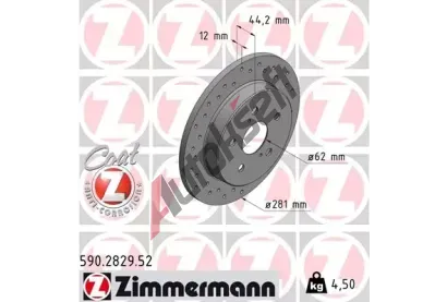 ZIMMERMANN Brzdov kotou SPORT COAT Z - 281 mm ZIM 590.2829.52, 590.2829.52