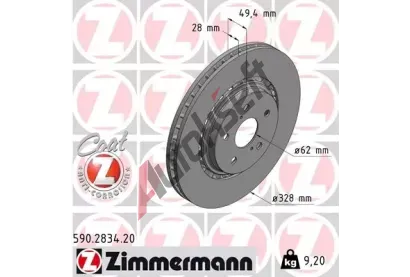 ZIMMERMANN Brzdov kotou COAT Z - 328 mm ZIM 590.2834.20, 590.2834.20