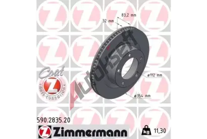 ZIMMERMANN Brzdov kotou COAT Z - 354 mm ZIM 590.2835.20, 590.2835.20