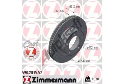 ZIMMERMANN Brzdov kotou SPORT COAT Z - 354 mm ZIM 590.2835.52, 590.2835.52
