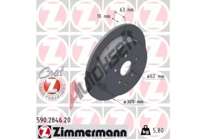 ZIMMERMANN Brzdov kotou COAT Z - 309 mm ZIM 590.2846.20, 590.2846.20