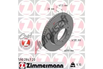 ZIMMERMANN Brzdov kotou COAT Z - 319 mm ZIM 590.2847.20, 590.2847.20