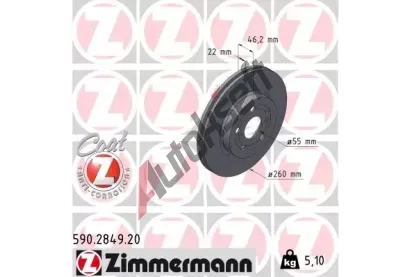 ZIMMERMANN Brzdov kotou COAT Z - 260 mm ZIM 590.2849.20, 590.2849.20