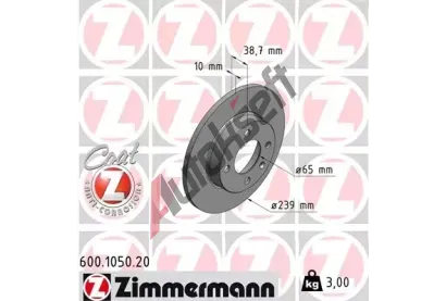 ZIMMERMANN Brzdov kotou COAT Z - 239 mm ZIM 600.1050.20, 600.1050.20