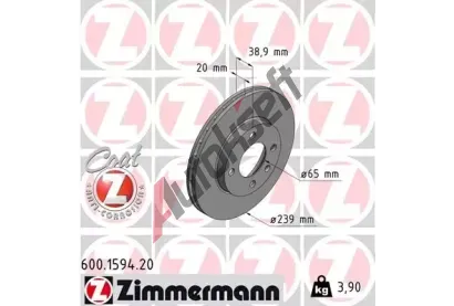 ZIMMERMANN Brzdov kotou COAT Z - 239 mm ZIM 600.1594.20, 600.1594.20
