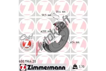 ZIMMERMANN Brzdov buben COAT Z - 200 mm ZIM 600.1964.20, 600.1964.20