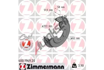 ZIMMERMANN Brzdov buben COAT Z ZIM 600.1969.20, 600.1969.20