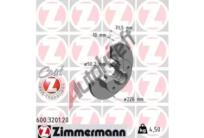 ZIMMERMANN Brzdov kotou COAT Z - 226 mm ZIM 600.3201.20, 600.3201.20