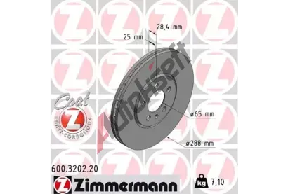 ZIMMERMANN Brzdov kotou COAT Z - 288 mm ZIM 600.3202.20, 600.3202.20