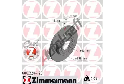 ZIMMERMANN Brzdov kotou COAT Z - 239 mm ZIM 600.3204.20, 600.3204.20