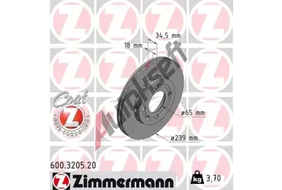 ZIMMERMANN Brzdov kotou COAT Z - 239 mm ZIM 600.3205.20, 600.3205.20