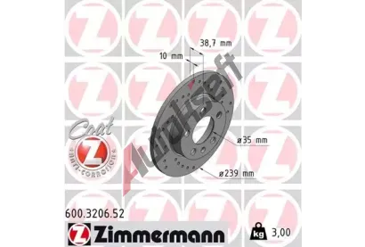 ZIMMERMANN Brzdov kotou drkovan SPORT COAT Z - 239 mm ZIM 600.3206.52, 600.3206.52
