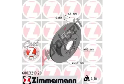 ZIMMERMANN Brzdov kotou COAT Z - 268 mm ZIM 600.3210.20, 600.3210.20