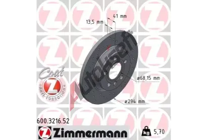 ZIMMERMANN Brzdov kotou drkovan SPORT COAT Z - 294 mm ZIM 600.3216.52, 600.3216.52