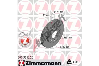 ZIMMERMANN Brzdový kotouč COAT Z - 239 mm ZIM 600.3218.20, 600.3218.20  ZIMMERMANN Brzdový kotouč COAT Z - 239 mm ZIM 600.3218.20, 600.3218.20