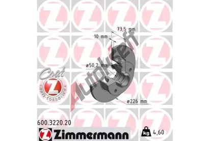 ZIMMERMANN Brzdov kotou COAT Z - 226 mm ZIM 600.3220.20, 600.3220.20