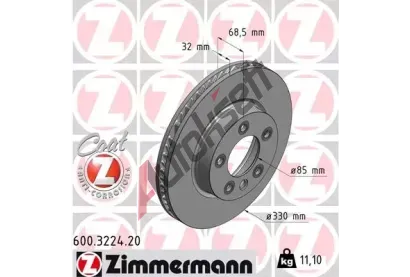 ZIMMERMANN Brzdov kotou COAT Z - 330 mm ZIM 600.3224.20, 600.3224.20