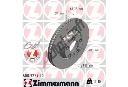 ZIMMERMANN Brzdov kotou COAT Z - 350 mm ZIM 600.3227.20, 600.3227.20