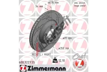 ZIMMERMANN Brzdov kotou BLACK Z - 350 mm ZIM 600.3227.55, 600.3227.55
