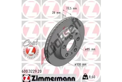 ZIMMERMANN Brzdov kotou COAT Z - 330 mm ZIM 600.3229.20, 600.3229.20