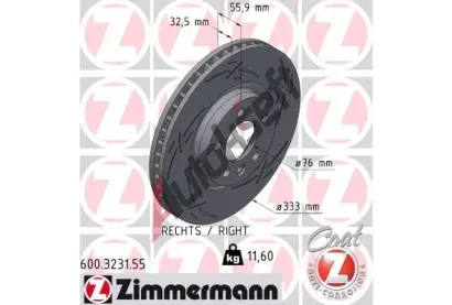 ZIMMERMANN Brzdový kotouč BLACK Z - 333 mm ZIM 600.3231.55, 600.3231.55 ZIMMERMANN Brzdový kotouč BLACK Z - 333 mm ZIM 600.3231.55, 600.3231.55