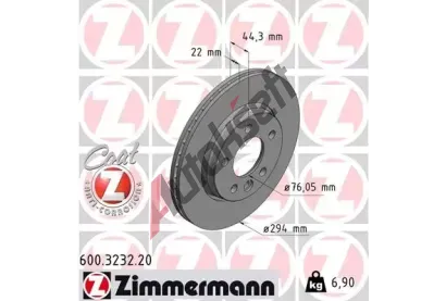 ZIMMERMANN Brzdov kotou COAT Z - 294 mm ZIM 600.3232.20, 600.3232.20